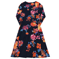 All-over print long sleeve midi dress - Thumbnail 3