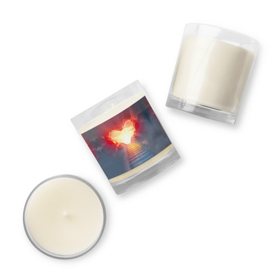 Glass jar soy wax candle- love