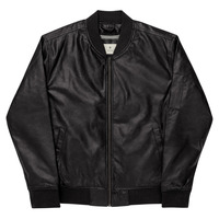 Leather Bomber Jacket - Thumbnail 2