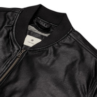 Leather Bomber Jacket - Thumbnail 3