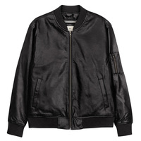 Leather Bomber Jacket - Thumbnail 6