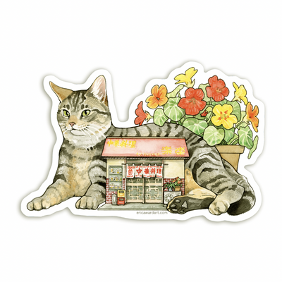 Cat sticker "chinese restaurant" 