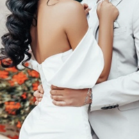 Hall Casual Wedding Dresses Sheath / Column Off Shoulder Cap Sleeve Court Train Satin Bridal Gowns ,1142 - Thumbnail 1