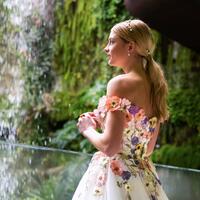 3D Floral Wedding Dress, Tulle Wedding Dress Bridal Gown - Thumbnail 1