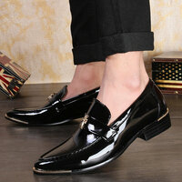 Pointed shoes for men slip-on hairstylist fashion shoes - Thumbnail 2