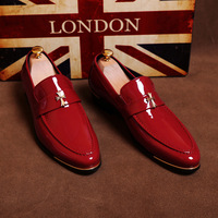 Pointed leather shoes for men slip-on hairstylist fashion shoes  2 colors - Thumbnail 1