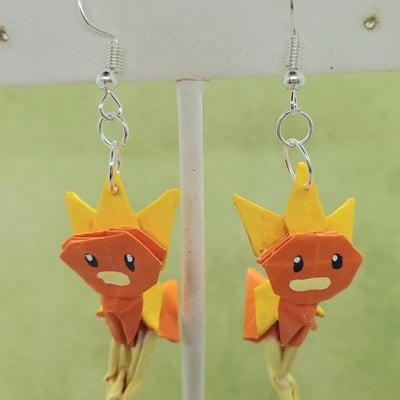 Origami earrings: torchic