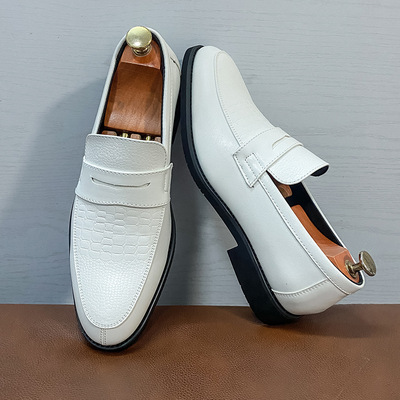 Men's business slip-on shoes large size color matching loafers 3 colors