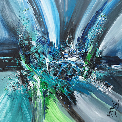 Oceanic whispers abstract art print