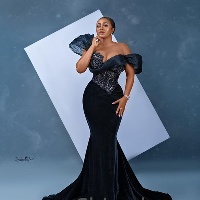 Mermaid velvet prom dress beaded stylish evening formal party second reception birthday engagement gowns dress