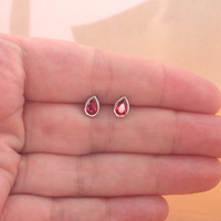 925 Ruby (Lab Created) Earrings/925 Silver Ruby Stud Earrings/Ruby Jewellery/Ruby Jewelry/Red Ruby Earrings/925Ruby Earrings/July Birthstone - Thumbnail 3