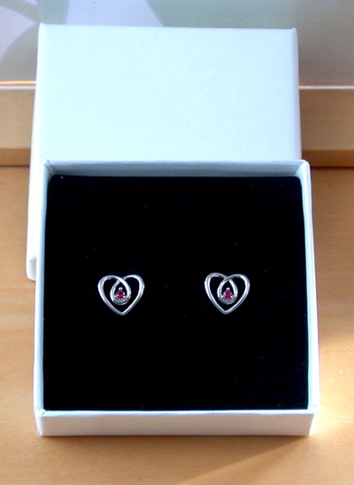 925 Ruby (Lab Created) Heart Earrings/925 Silver Ruby Stud Earrings/Ruby Jewellery/Ruby Jewelry/Red Ruby Earrings/925Ruby Earrings/July Births