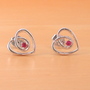 925 Ruby (Lab Created) Heart Earrings/925 Silver Ruby Stud Earrings/Ruby Jewellery/Ruby Jewelry/Red Ruby Earrings/925Ruby Earrings/July Births-1