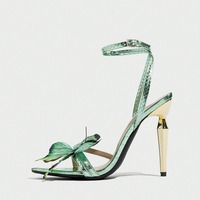 Green Butterfly Stiletto Sandals - Thumbnail 4