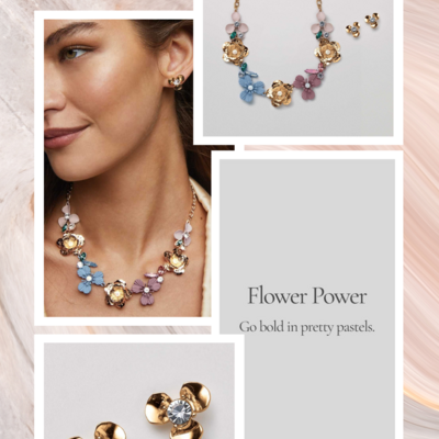 Spring petal blossom necklace/earring set - final sale