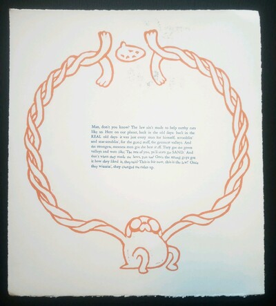 JAKE'S OCARINA Linocut Print 