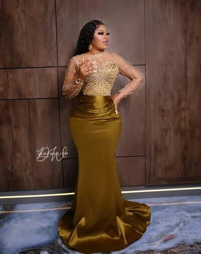 Mermaid Prom Dresses Beaded Crystals Evening Formal Party Second Reception Birthday Engagement Gowns Dress 