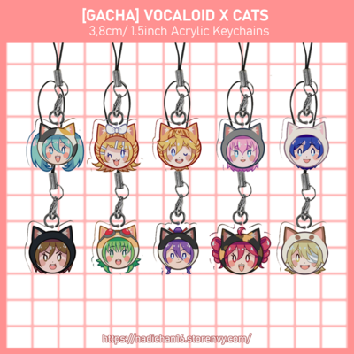 [gacha] vocaloid cats phone charms