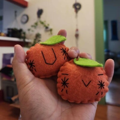 Felt orange keychain