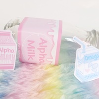 Omegaverse enjoyer set | alpha milk | omega slick | sticker, glass set - Thumbnail 1