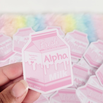 Alpha milk box sticker, omegaverse | fanfiction merch