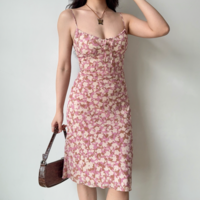 Retro summer print suspender dress - Thumbnail 1