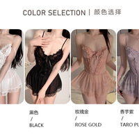 Sexy Lingerie Lace Nightdress with panties - Thumbnail 4