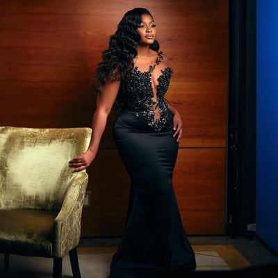 African Plus Size Prom Dresses for Black Women Illusion Mermaid Evening Dresses Elegant Beaded Birthday Gowns Second Reception Gown