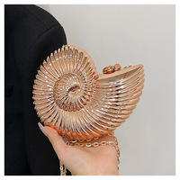 Women's Shoulder Messenger Crossbody Bag Fun Personality Metal Chain Clutch Acrylic Shell Phone Bags - Thumbnail 3