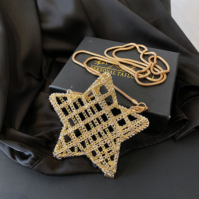 Fashion metal star shapehollow out crossbody bag