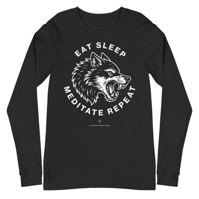 Eat sleep meditate repeat long sleeve tee  unisex yoga shirt