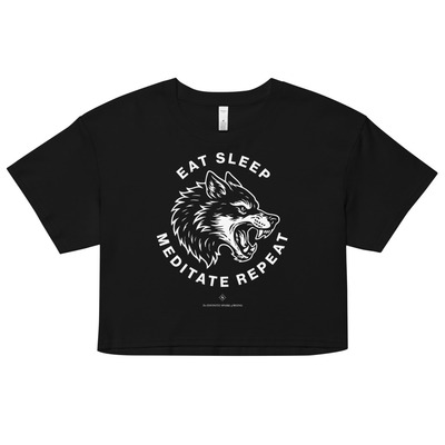 Eat sleep meditate repeat womens crop top  high vibe spiritual tee