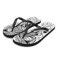 Butterfly Frabic. Flip-Flops - Thumbnail 1