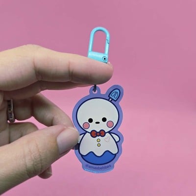 Lads plush acrylic keychain (happy snowman)
