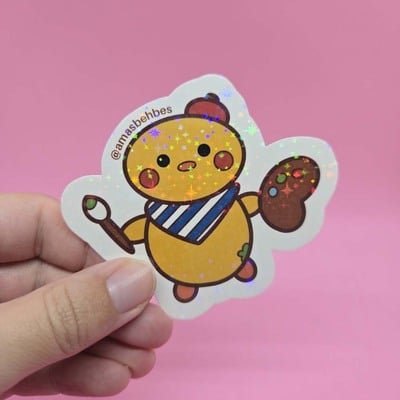 Lads artsy bird sticker