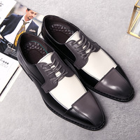 Casual leather shoes men's retro hairstylist business brogues shoes  3 colors - Thumbnail 1