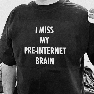 Free shipping-i miss my pre-internet brain tee - Thumbnail 2