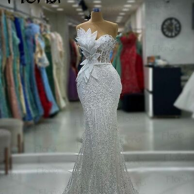 Sexy luxury wedding dress, beads backless bridal dress bridal gown - Thumbnail 2