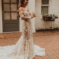 Sexy Luxury Floral Wedding Dress, Lace Appliques Bridal Dress Bridal Gown - Thumbnail 1