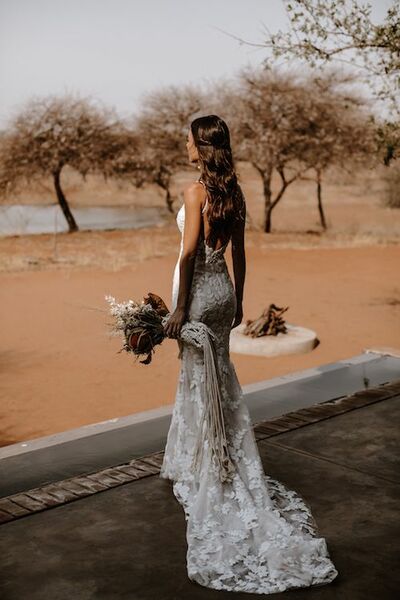Sexy Lace Wedding Dress, Backless Bridal Dress Bridal Gown