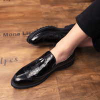 Brogue color matching tassel shoes slip-on loafers hairstylist 2 colors - Thumbnail 5