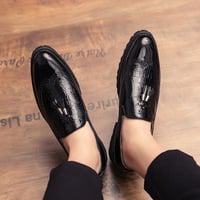 Brogue color matching tassel shoes slip-on loafers hairstylist 2 colors - Thumbnail 6