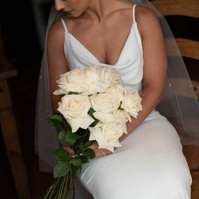 Sexy wedding dress, deep v-neck satin bridal dress bridal gown