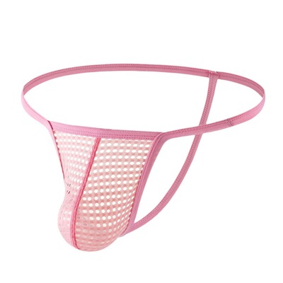 Wholesale 10-pack ciokicx underwear men's sexy lingerie mesh holes breathable thong t-back tenga underpants pink e108