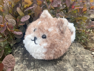 Brown/white Fluffy Amigarumi Pomeranian