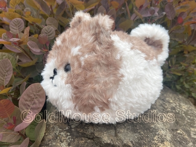 Brown Parti Fluffy Amigarumi Pomeranian