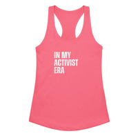 In My Activist Era Womens Soft Cotton Breathable Fitted Racerback Social Justice Activist Gym Summer Fitness Layering Tank Top  - Thumbnail 3