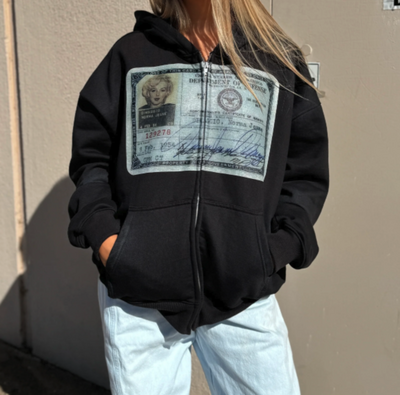 MARILYN MONROE ZIP HOODIE