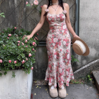 Summer vacation casual sexy hip long skirt dress - Thumbnail 4