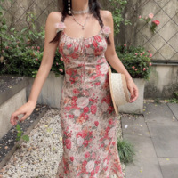 Summer vacation casual sexy hip long skirt dress - Thumbnail 1